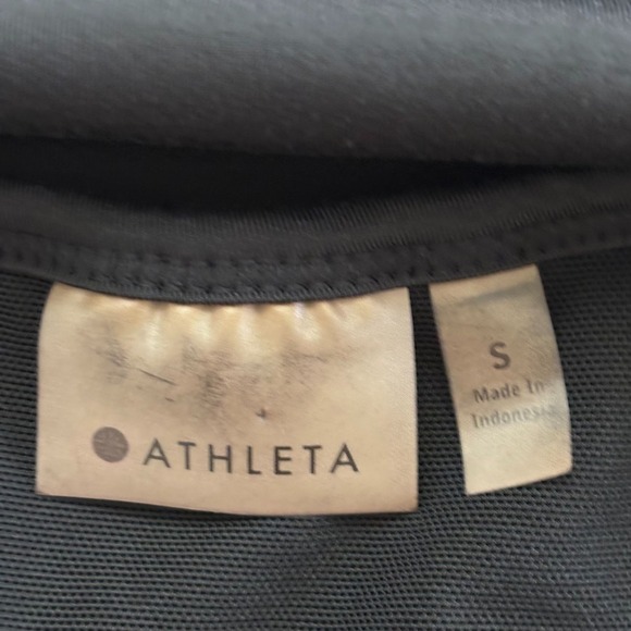 Athleta Blk Racerback Workout Tank Top Drawstring Waist Built In Bra Athletic S - Picture 8 of 11